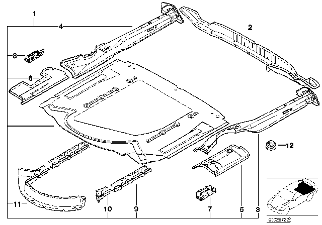 2001 BMW M5 Trunk Floor Diagram for 41122498335