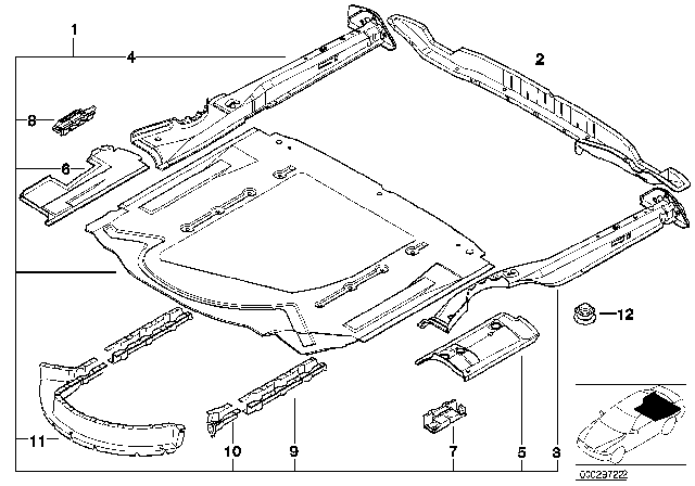 2001 BMW M5 Cross Member, Trunk Floor Rear Diagram for 41112498336