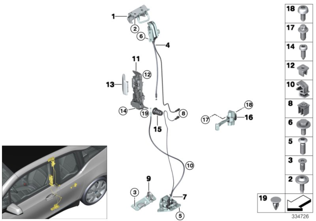 2019 BMW i3s Locking System, Door Diagram 2