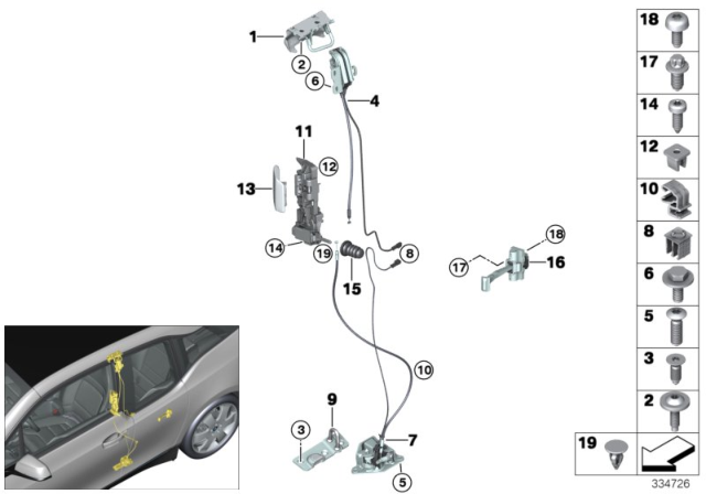 2018 BMW i3 Locking System, Door Diagram 2