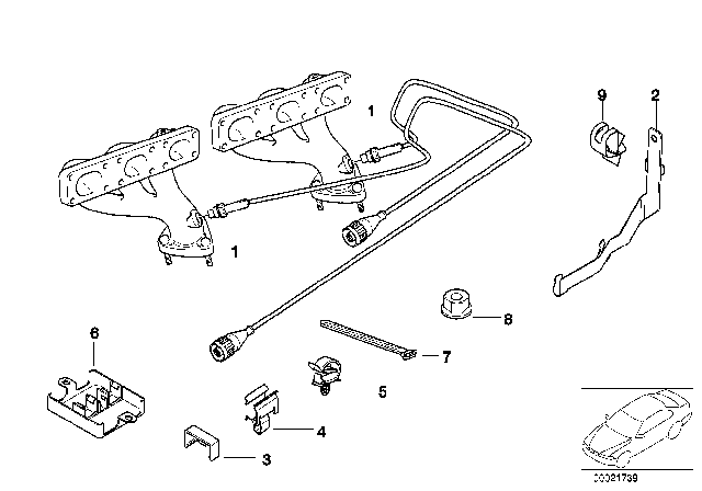 1999 BMW Z3 M Lambda Probe Fixings Diagram