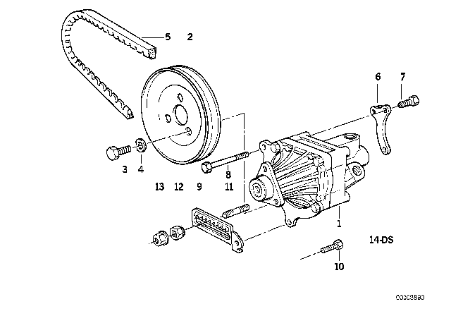 1992 BMW 318i Exchange Power Steering Pump Diagram for 32411141419