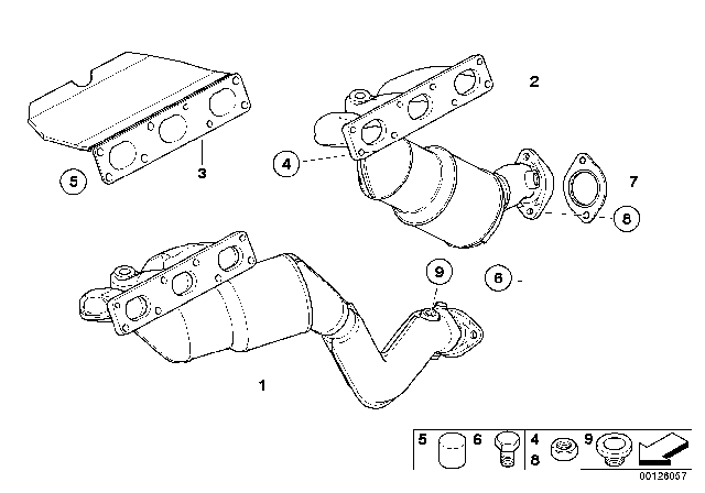 2004 BMW 530i Exhaust Manifold With Catalyst Diagram