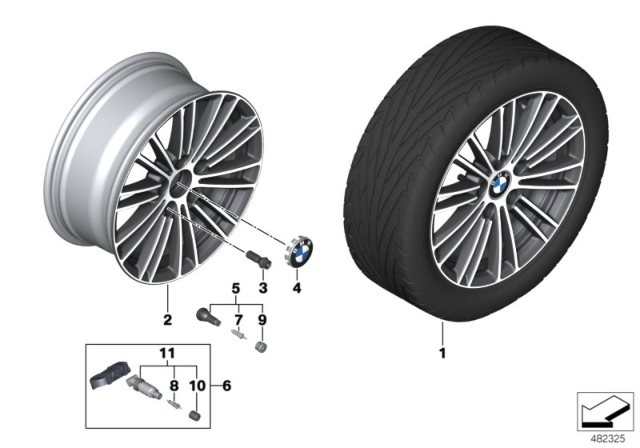 2020 BMW 230i BMW LA Wheel, Multi-Spoke Diagram