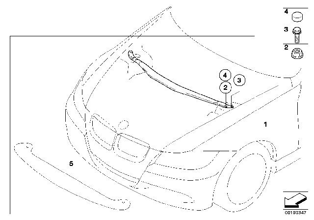 2012 BMW 328i xDrive BMW Performance Strut Brace Diagram 1