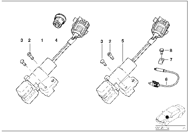2001 BMW Z8 Steering Lock / Ignition Switch Diagram