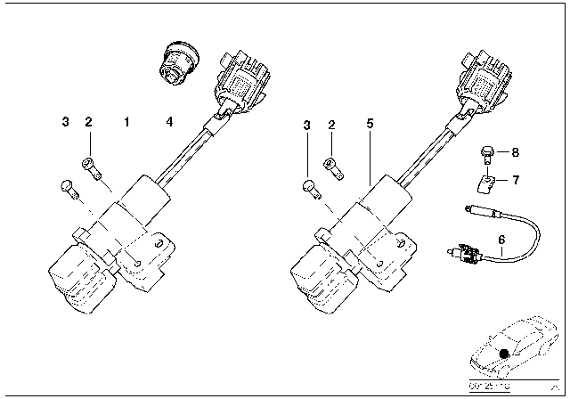 2003 BMW Alpina V8 Roadster Key Code Lock Diagram for 32306780759