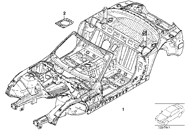 2001 BMW Z3 Body Skeleton Diagram