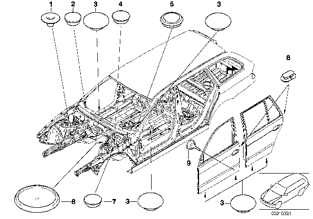 2002 BMW 525i Sealing Cap/Plug Diagram 1