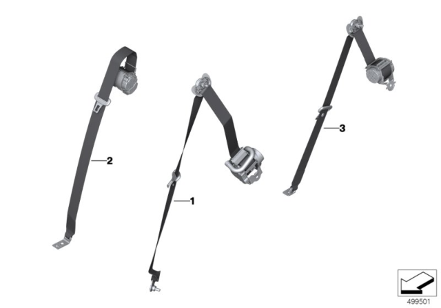 2019 BMW X5 Individual Option Seat Belt Rear Diagram