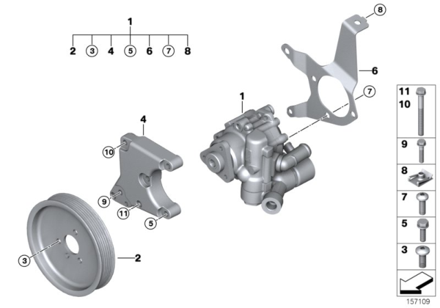 2009 BMW 335d Pulley Diagram for 32417801606