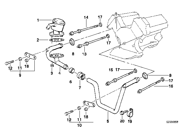 1994 BMW 530i Air Feed-In Pipe Diagram for 11721742906