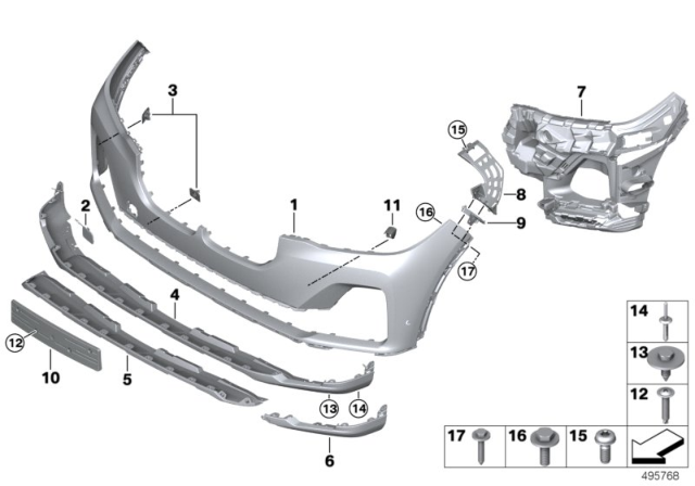 2019 BMW X7 TRIM COVER, FRONT LOWER RIGH Diagram for 51129450204