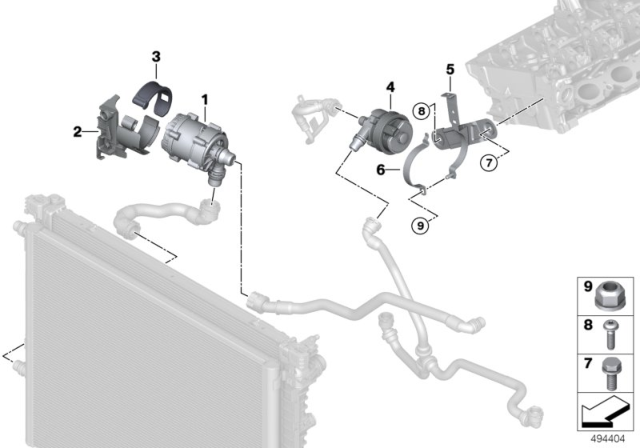 2017 BMW 530i Electric Water Pump / Mounting Diagram 2