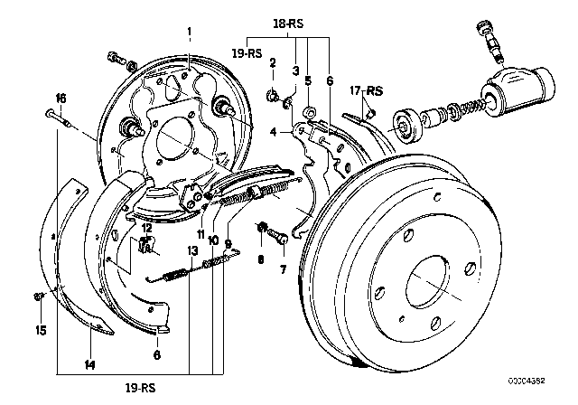 1980 BMW 320i Compression Spring Diagram for 34211116476