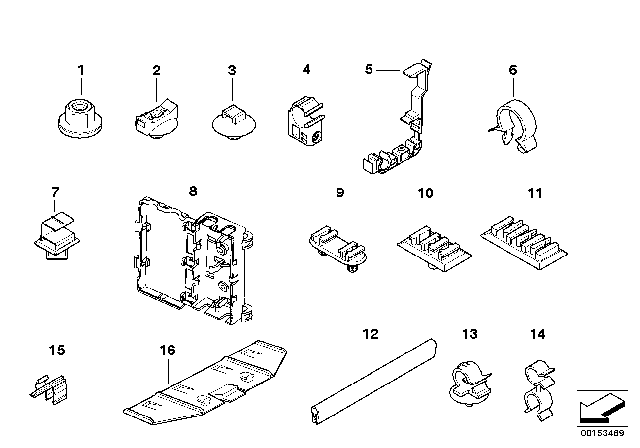 2015 BMW Z4 Various Cable Holders Diagram 1
