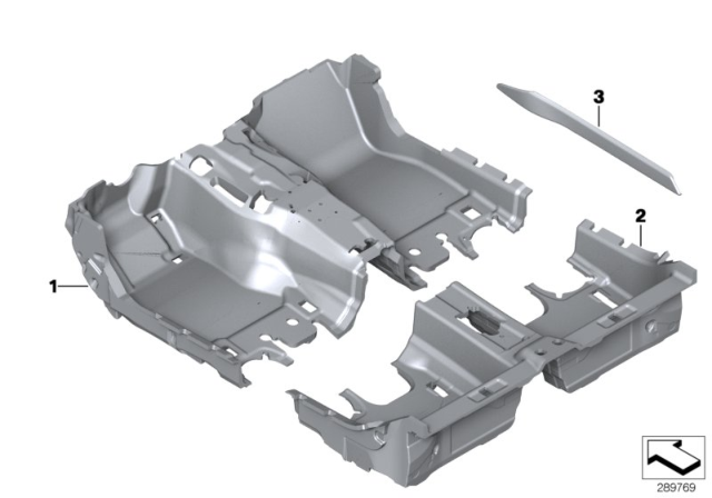 2013 BMW 640i Gran Coupe Individual Floor Covering Diagram