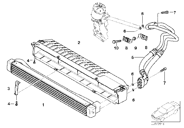 2005 BMW M3 Oil Cooling Pipe Diagram for 17222283209