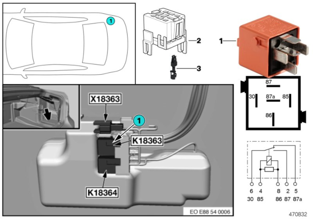 2009 BMW 128i Relay, Soft Top Diagram 1