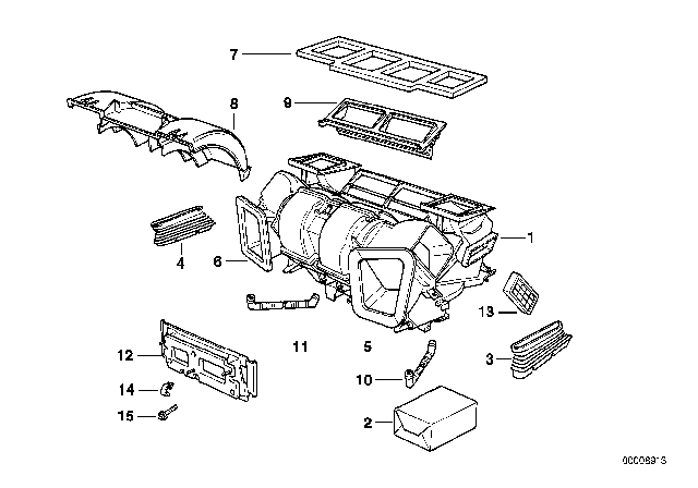 1996 BMW 750iL Housing Parts Automatic Air Conditioning Diagram