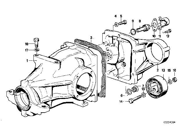 1984 BMW 325e Final Drive Cover / Trigger Contact Diagram