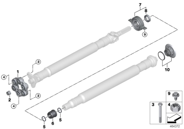 2017 BMW 740i Sedan(G12) Flexible Discs / Centre Mount / Insert Nut Diagram