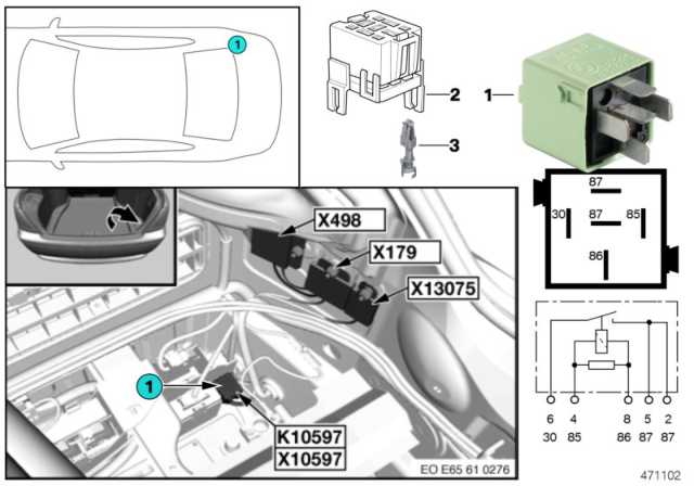 2004 BMW 760Li Relay, Luggage Compartment Fan Diagram