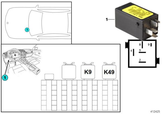 1998 BMW 328is Relay, Rear Fog Light Diagram