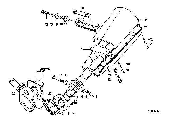 1985 BMW 325e Steering Column - Tube / Trim Panel Diagram 1