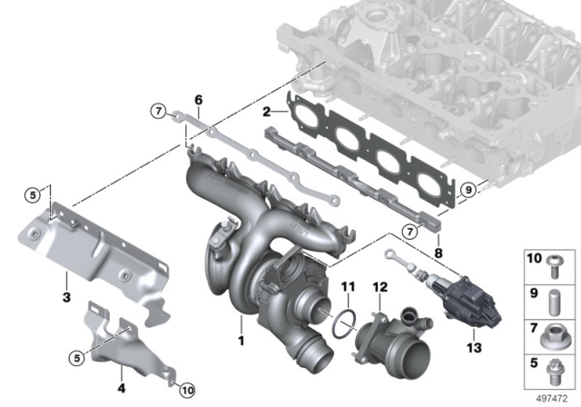 2020 BMW X3 Exhaust Turbocharger With Exhaust Manifold Diagram