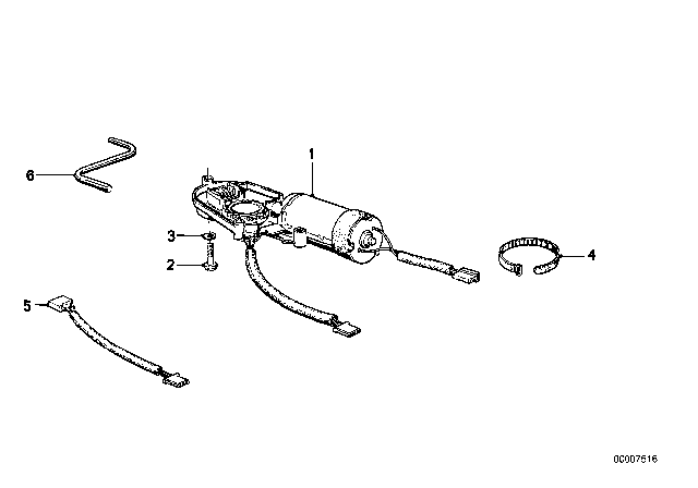 1986 BMW 535i Electrical Sliding Lifting Roof Operation Diagram