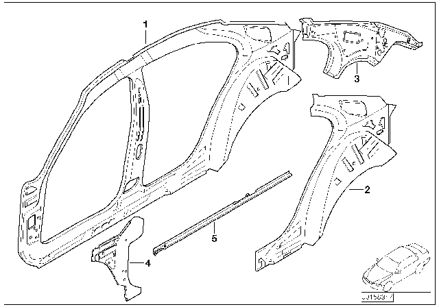 2007 BMW 760Li Reinforcement Column C Inside Left Diagram for 41217044867