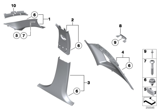 2013 BMW X1 Trim Panel Diagram