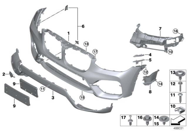 2019 BMW X3 Flap, Towing Eye Diagram for 51117399897