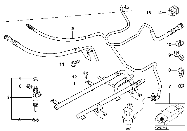 2003 BMW Z8 Fuel Injection System / Injection Valve Diagram