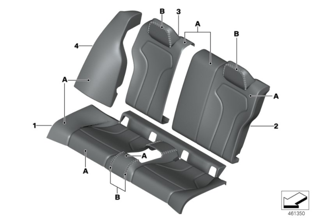 2019 BMW M4 Individual Option Cover Rear Seat Diagram