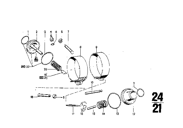 1972 BMW 3.0CS Brake Bands (Bw 65) Diagram
