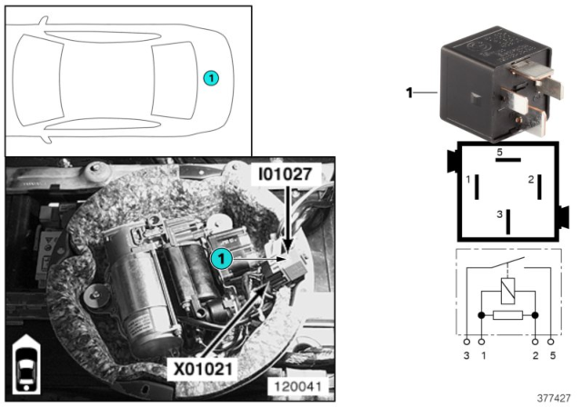 2004 BMW X5 Relay, Compressor Pump Diagram