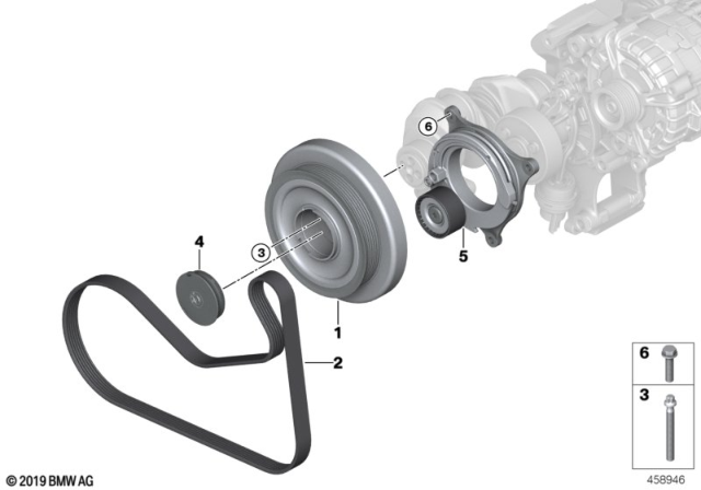 2018 BMW 540d xDrive Belt Drive Diagram