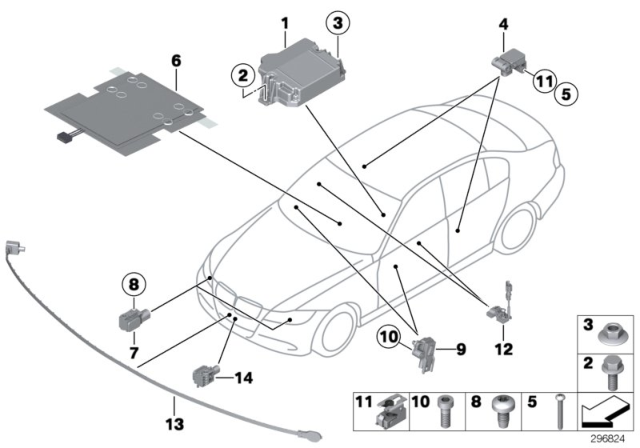 2007 BMW 328xi Electric Parts, Airbag Diagram