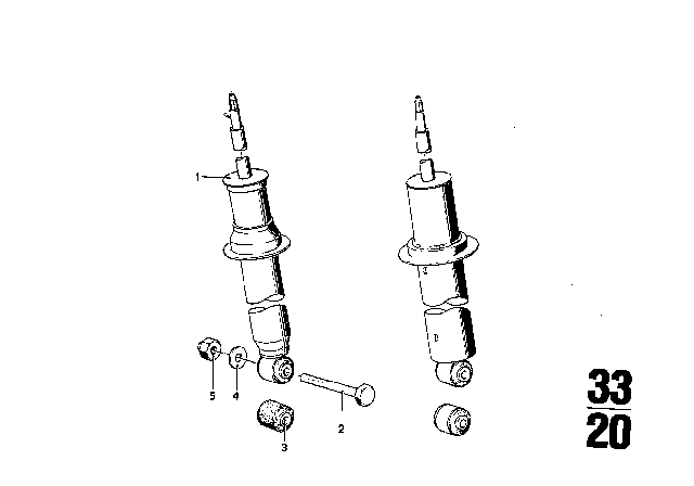 1970 BMW 2800 Spring Strut, Rear Diagram