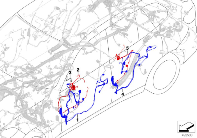 2019 BMW 330i xDrive Door Cable Harness Diagram