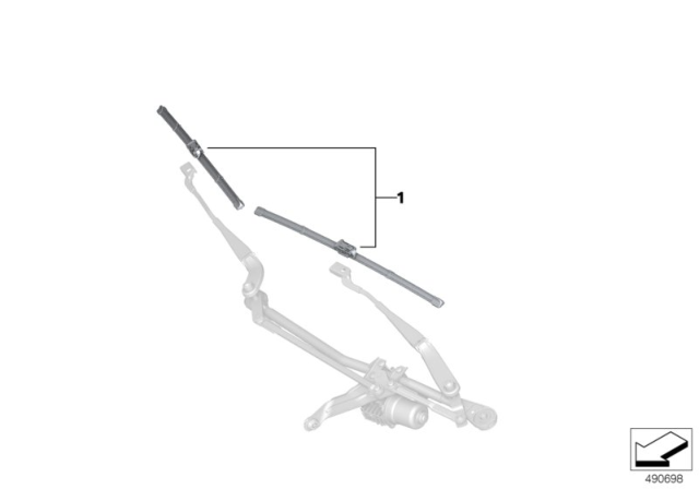 2020 BMW Z4 Set, Wiper Blades Diagram 2