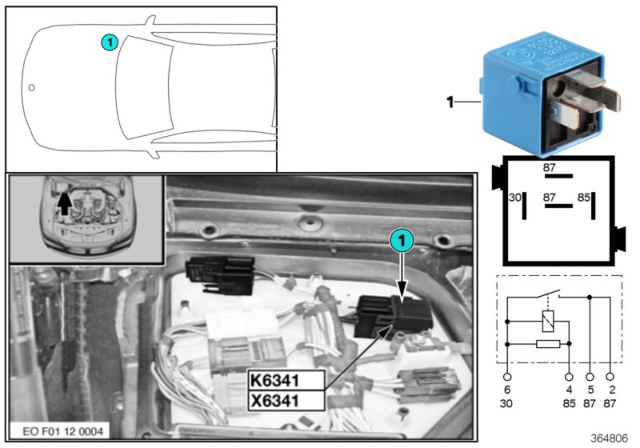 2016 BMW 650i Relay, Load Removal, Ignition / Inject. Diagram