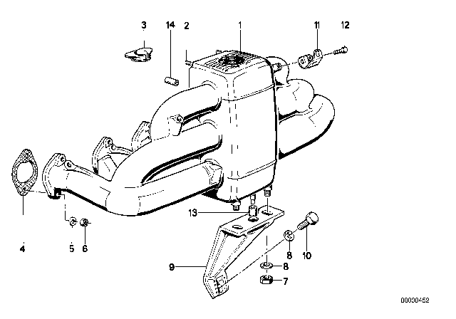 1989 BMW 535i Intake Manifold System Diagram