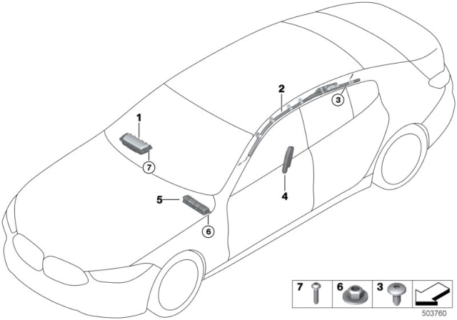 2020 BMW M8 Air Bag Diagram