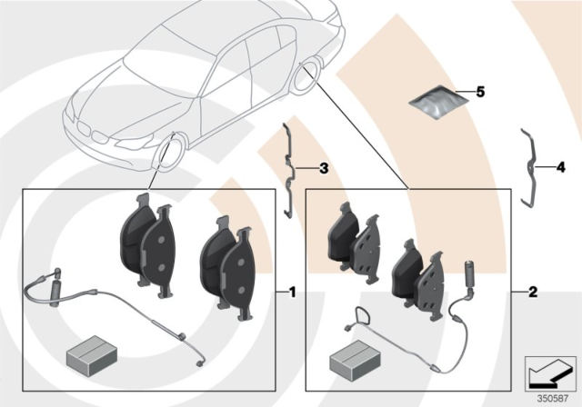 2009 BMW M6 Service Kit, Brake Pads / Value Line Diagram