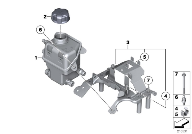 2011 BMW 750Li Bracket Expansion Tank Diagram for 17137592473