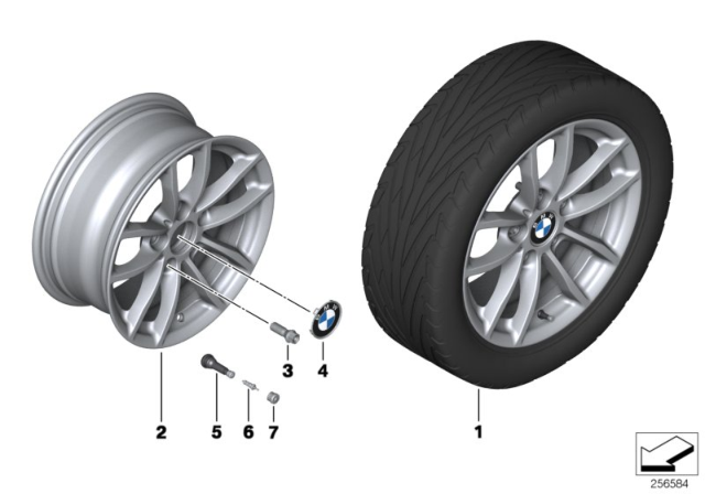 2015 BMW 228i BMW LA Wheel, V-Spoke Diagram 1