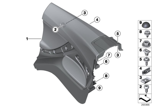 2015 BMW 640i Lateral Trim Panel Diagram 1